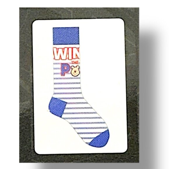 Winnie Pooh Crew Socks Disney Novelty Stripe Blue White Adult Unisex Mens 9-13 - Picture 3 of 15